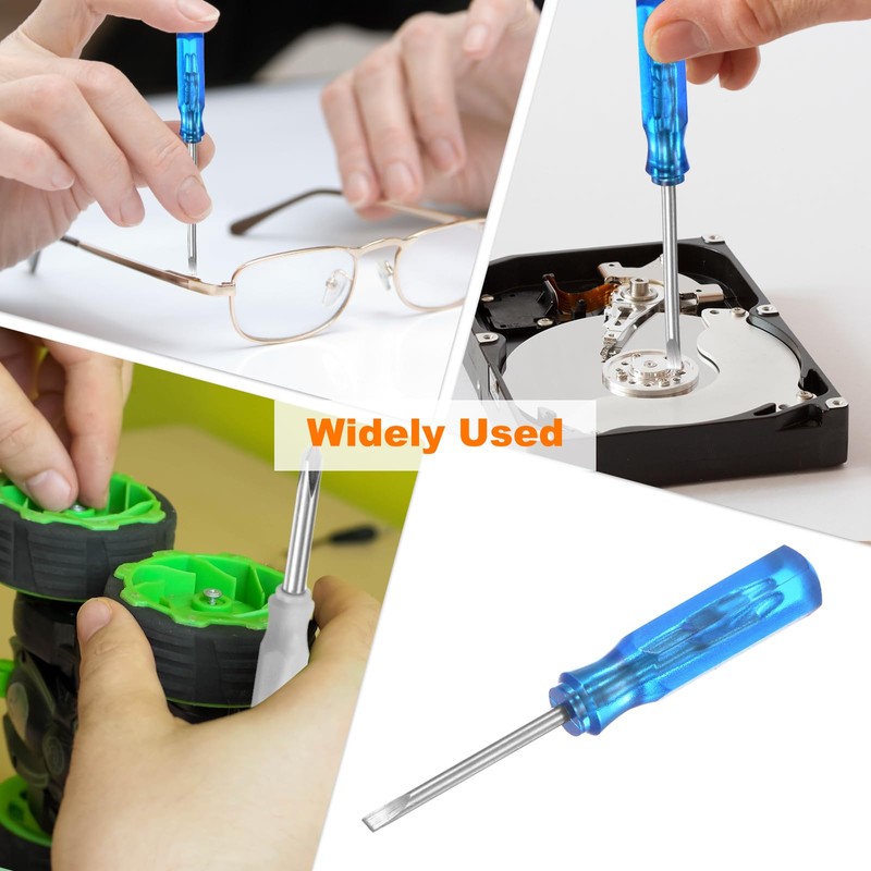 sourcing map 4Pcs SL1.5 Mini Slotted Screwdriver 1.5mm Magnetic Flat