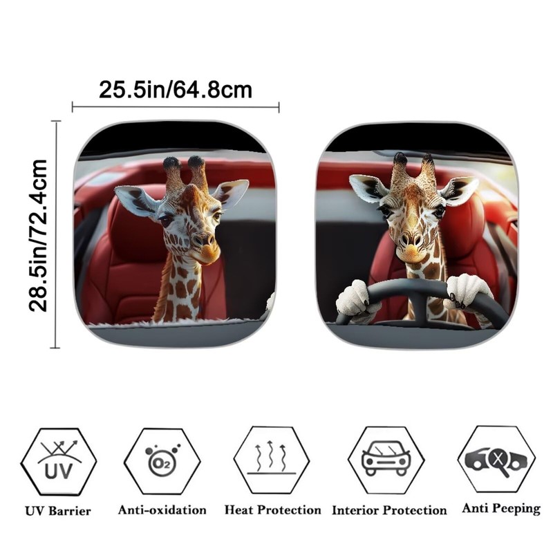 Renewold 2pcs Sunshade for Car Windshield Reflective Blocks Heat Sunlight