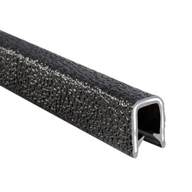 TRIM-LOK Edge Trim – Fits 1/16” Edge, 3/8” Leg Length, 25’ Length, Black, Pebble Texture – Flexible PVC Edge Protector for Sharp/Rough Surfaces, Easy to Install