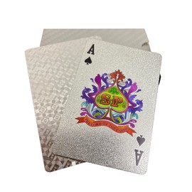 YIMINGOUFEI Foil Plastic Waterproof Poker Cards, Magic Game Playing Deck for Game Family and Birthday Party (Silvery Foil, Silvery)