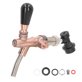 G5/8 Beer Faucet Brass Stainless Steel Beer Tap Adjustable Beer Faucet with Quick Connector Red Bronze