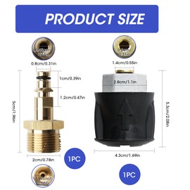 High Pressure Washer Connector Adapter for Karcher K2 K3 K4 K5 K6 K7 Series, M22 14mm Brass Quick-Connect Hose Pipe for Pressure Washer Gun and Hose Convert Tool