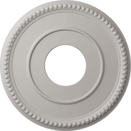 Ekena Millwork CM12BRUWF New Bradford Ceiling Medallion, 12 1/2"OD x 3 7/8"ID x 3/4"P, Hand-Painted Ultra Pure White