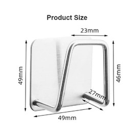 TIKA 4 Pcs Stainless Steel Adhesive Sponge Holder -Kitchen Sink Caddy for Accessories