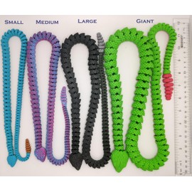 3D Printed Rattlesnake - Customizable, Made to Order Articulated Animal Model (Medium, Sandstone)