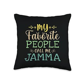 Jamma Gifts Apparel Co. My Favorite People Call Retro Design Funny Jamma Throw Pillow, 16x16, Multicolor