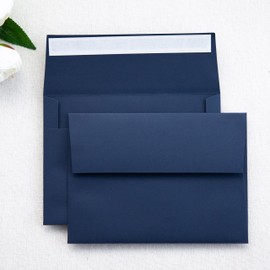 PONATIA 50 Pieces 5x7 Envelopes, A7 Envelopes Self Seal for Weddings, Invitation Cards, Photos, Postcards, Greeting Cards Mailing, Baby Shower, Graduation, Christmas Gift Cards (Navy Blue)