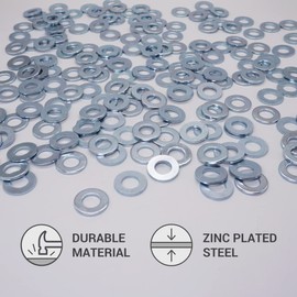 (Pack of 100) DIN 125A Washers M10 Round Metal Washers Flat Repair Washer Steel Spacers (100, M10)