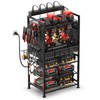 JUNNUJ Power Tool Organizer Floor Stand with Charging Station, Garage