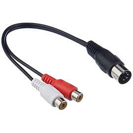 Goobay AVK 102-020 2m 5 Pin DIN Plug to 2 x RCA Jack 0.2m Audio Video Cable