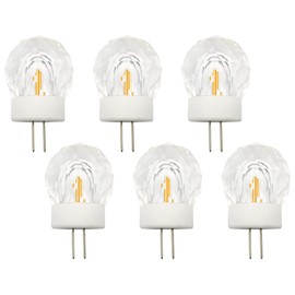 G4 2W LED Bulb Mini Globe Crystal Light (20W Equivalent)G4 Bi Pin Ceramics Base Chandeliers Light Glass Decorative Light Bulb 360 Degree Beam Dimmable for Home Lighting, 3000K Warm White, 6 Pack