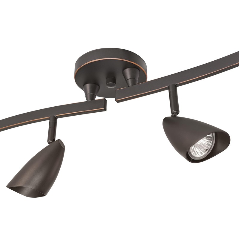 Globe Electric 59376 Grayson 6-Light Adjustable S-Shape Track Lighting, Bronze