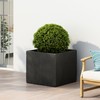 Christopher Knight Home Jorine Cast Stone Planter, Square Patio Urn,