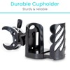 Vive Wheelchair Cup Holder (XL) - Universal, Adjustable, Clip On