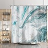 Aqrbeci Teal Marble Shower Curtain, Turquoise Aqua Modern Abstract Art