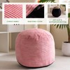 HIGOGOGO Round Stuffed Pouf Ottoman, Corduroy Poufs with Foam Chunk
