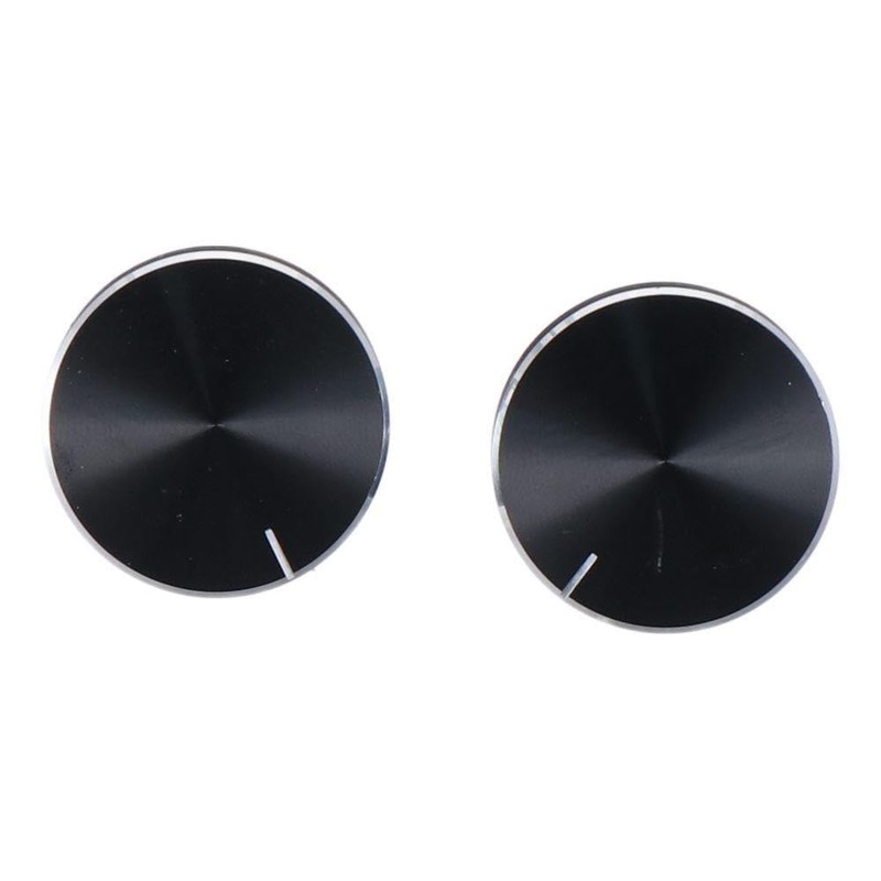 AllGIFT 2pcs Potentiometer Knob Knurled Shaft Black Aluminum Rotary Knob