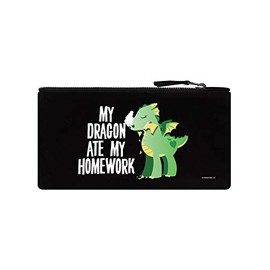My Dragon Ate My Homework Pencil Case 21 x 11 cm Black