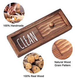 WOJOGO Dishwasher Magnet Clean Dirty Sign – Farmhouse Rustic Wood Clean Dirty Magnet Sign, Works for All Dishwashers, Dishwasher Accessories (Wood)