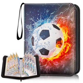 Trading Card Album, 50 Pages 400 Football Cards Folder Collector's Book Football Cards Collector Album Cards Collecting Folder Trading Cards, Compatible with All Types of Cards (A)
