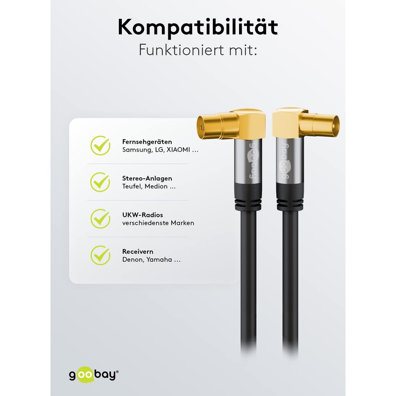 Goobay TV Antennenkabel 90 St/Bu SW 10