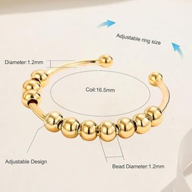 HhBdy Adjustable Anti-Stress Ring Fidget Anxiety Ring Spinner Anxiety Ring Silver 925 Women Rings Stress Relief Ring Anxiety Ring Skill Rings Panic Ring Adjustable Anti-Stress Ring Anxiety Relief