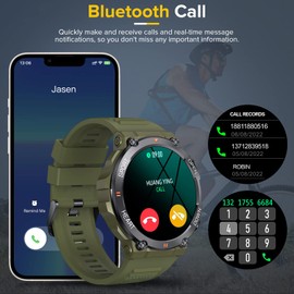 AVUMDA Smartwatch Herren mit Telefonfunktion,1.39" HD Fitnessuhr, Militär Smart Watch mit Blutdruck-,SpO2,Pulsuhr, Schrittzähler, 120 Sportmodi Sportuhren,Wasserdicht Uhren Herren für iOS Android