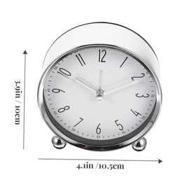 OHPHCALL Silent Round Alarm Clock Metal Digital Clock for Bedroom Nightstand for Adults for Friends and Family