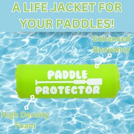 Paddle Protector 2.0 (2 Pack) with increased Buoyancy, floatation, color choices and Durability for Stand up Paddle Board Paddles, Kayak, Canoe, Surf Water Sports (Green & Blue)