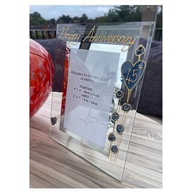 45th Wedding (Sapphire) Anniversary Photo Frame (P) (5x7) Flower