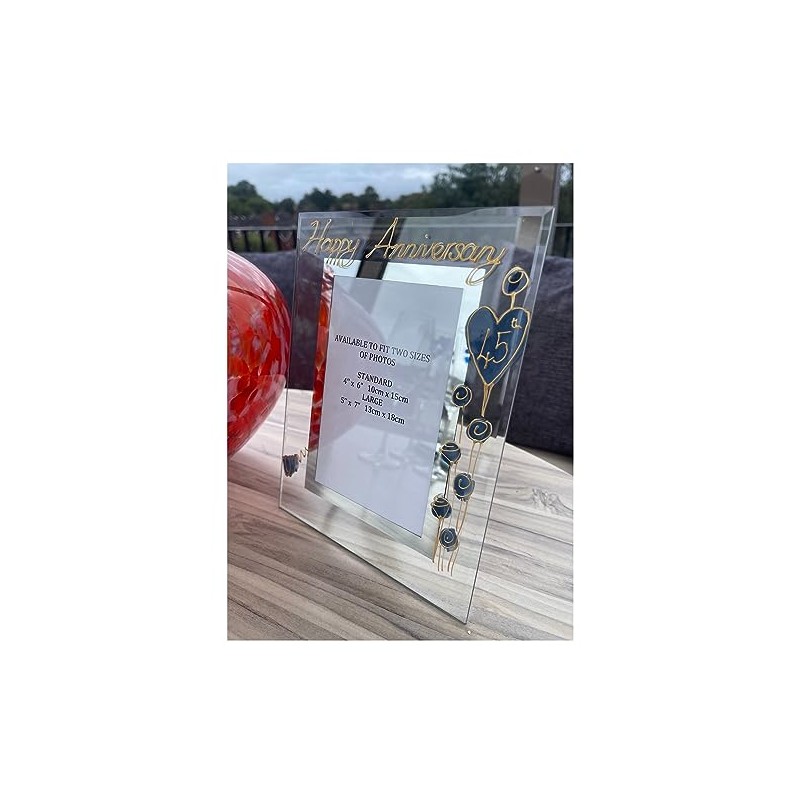 45th Wedding (Sapphire) Anniversary Photo Frame (P) (5x7) Flower