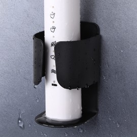 Electric Toothbrush Holder, 304 Stainless Steel Wall Mounted Self Adhesive Storage Organizer Stand Rack for Electric Toothbrush, Toothpaste, Facial Cleanser (Black 2 Pack)