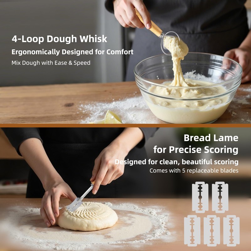 Sourdough Starter Kit, Sourdough Bread Baking Supplies, Bread Proofing Basket,
