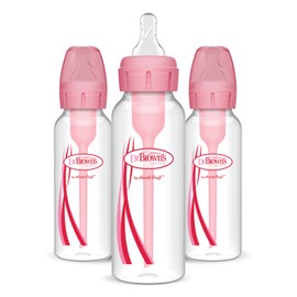 Dr. Brown's Baby Girls' 3-Pack Anti-Colic Baby Bottles 8 oz. - pink, one size
