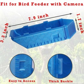 XL Seed Hopper Extender for Bird Feeder (Transparent Blue)