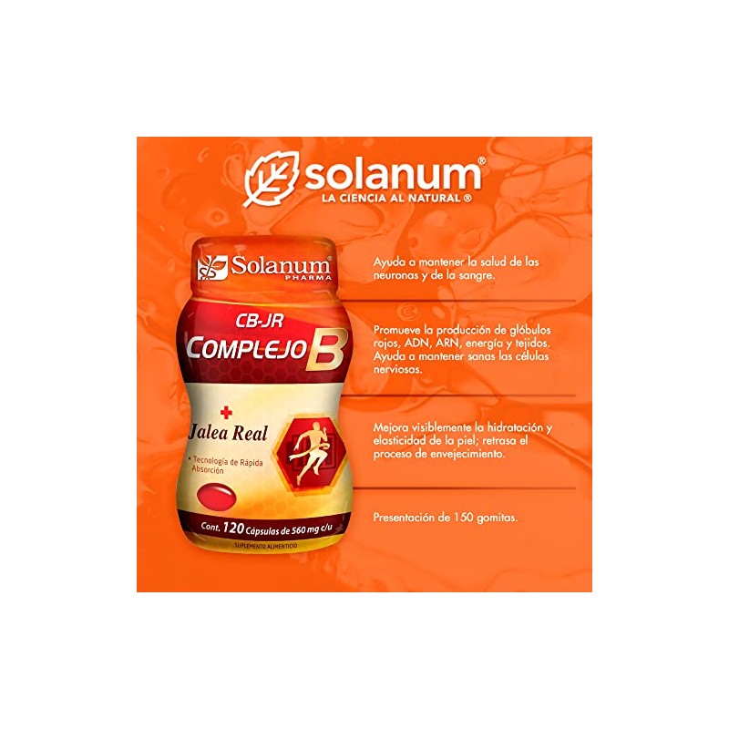 Solanum Complejo B + Jalea Real 120 Softgels Solanum Pharma