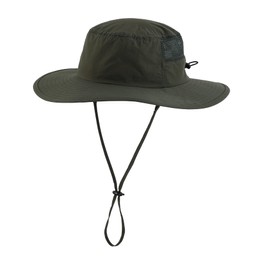 Home Prefer UPF50+ Mens Sun Hat Wide Brim Fishing Hat UV Protection Hat Light Weight Mesh Bucket Hat Army Green