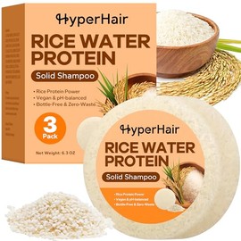 HyperHair Rice Water Shampoo Bar (3 Count), Rice Water Shampoo, Rice Water for Hair Growth, Strengthens hair, Shampoo Bars And Conditioner Set for Men & Women, Paraben-Free & Sulfate-Free