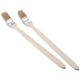 napkery 2Pcs Paint Brush Head Width 40mm/1.5 inch Long Wood Handle Metal Ferrule Bent Paint Brush Radiator Brush