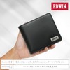 Edwin 0510745 Bi-Fold Wallet, Recycled Leather, Metal Logo, Bill Storage,