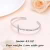 DAOCHONG 925 Sterling Silver Cross Bracelet for Women Adjustable Religious