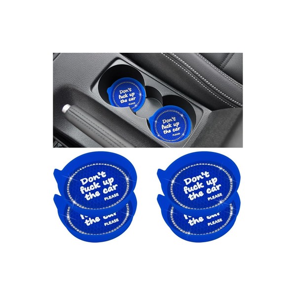 Mandark 4PCS Bling Car Cup Coaster, 2.75 Inch Anti-Slip Crystal