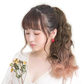 Bright Lara cy73x-K-WN Wig, Gradient Ponytail, Long, Two-Tone Wave, One Touch Extension