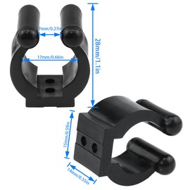 AYLIFU 24PCS Fishing Rod Clips Pool Cue Clips Regular Fishing Rod Storage Clips Billiards Snooker Cue Locating Clips for Pool Ce Holder or Fishing Rod Storage Holder - Black with Screws