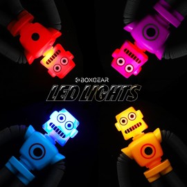 Boxgear 4 Pieces LED Telescopic Suction Cup Giraffe Toy, Shape Changing Telescopic Tube Fidget Toys, Pop Tubes, Fidget Tubes Sensory Toys for Girls Boys (Robot)