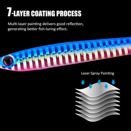 Goture Vertical Jigs 60-150g with Assist Hook, Glow Fishing Jig Saltwater, Speed Fast Fall Lead Jigs, Deep Sea Fishing Lures Jigging Spoon Lures for Tuna Kingfish Grouper Snapper Striper Salmon