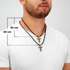 SERASAR Mens Leather Chain Leather Necklace with Pendant - Gold