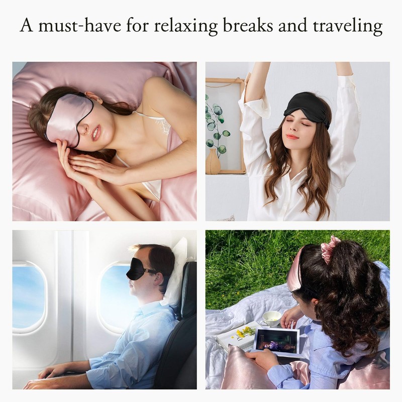 LILYSILK Silk Sleep Mask 100% Pure Silk Blindfold Natural Silk