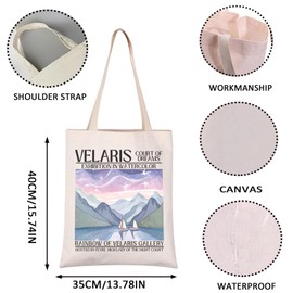ACOTAR Book Inspired Shopping Bag Fantasy Novel Love gift Bookish Gift SJM Literature Gift (RAINBOW OF tote CA)