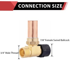 2-Pack EFIELD MH-290 Toilet 7/8" Female Swivel Ballcock Nut X 3/4" Male Thread Copper Water Hammer Arrestor,(HAMMER024-2PCS)